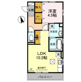 グレイス B棟【101号室】の間取り