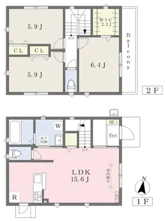 東京都練馬区富士見台2丁目【一戸建】の間取り
