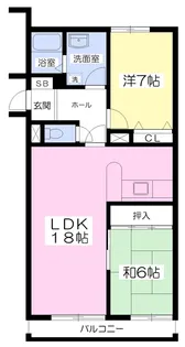 ヴェルデュール山の手【108号室】の間取り