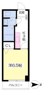 本町シングルス【306号室】の間取り