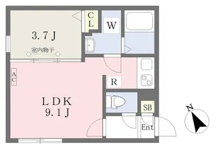 quador吹上SOUTH【405号室】の間取り