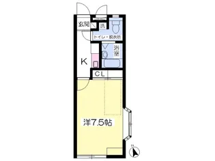 ユニティーズ鷺ケ森【105号室】の間取り