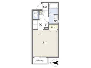 クレフラスト苦竹駅東【202号室】の間取り