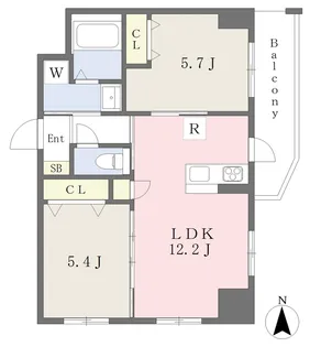 イルマーレ小坂【1303号室】の間取り