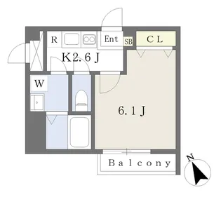 フローレス12番館【201号室】の間取り
