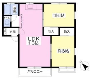 チューリップ館【202号室】の間取り
