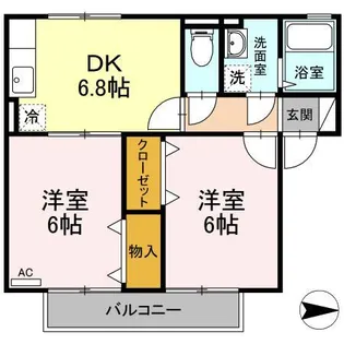 パークハイム向日葵Ⅱ A棟【203号室】の間取り