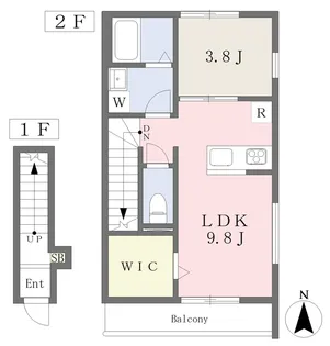 ボン・プレサージュ郡中北【201号室】の間取り