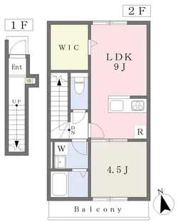 EARL’S COURT北条Ⅲ B【203号室】の間取り