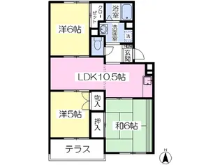 パストラル若林【105号室】の間取り