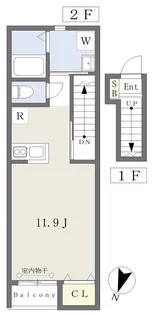 リーフレット八本松【203号室】の間取り