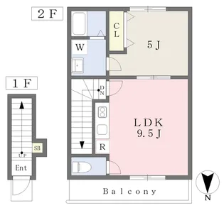 LUMIELE山越【202号室】の間取り