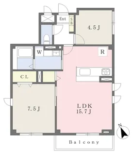 RINAVESTA【201号室】の間取り