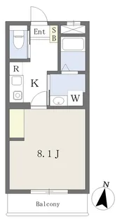 ル・カンフリエ北柏【105号室】の間取り