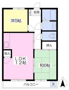 マ・メゾンTAKAOKA【307号室】の間取り