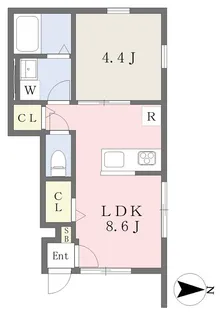 GALLERY HOUSE SAYA【107号室】の間取り