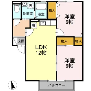 ヴェル フレール A棟【102号室】の間取り