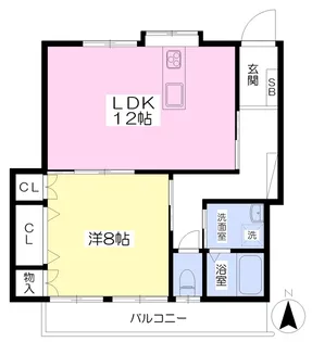 第2秀山コーポ【202号室】の間取り