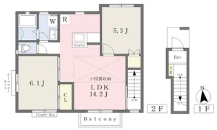 ブリックハウスⅡ【201号室】の間取り