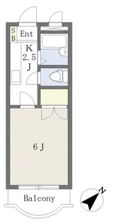 ヴィラ・アンソレイエ堀江【302号室】の間取り
