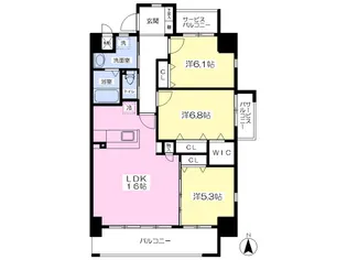 フェリス桃園公園通り【405号室】の間取り