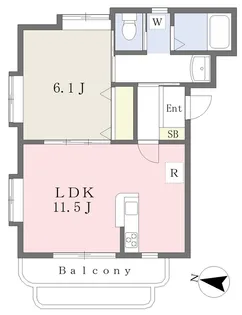 プルミエM【201号室】の間取り