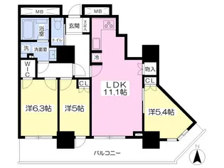 北戸田ファーストゲートタワー1605号室【1605号室】の間取り
