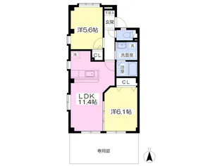 フォブールNY【105号室】の間取り