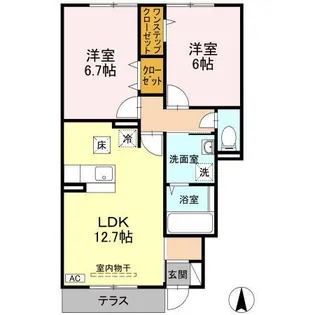 リヴェール長戸 A棟【103号室】の間取り