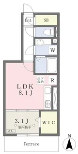 Raiz 鳴子北【105号室】の間取り