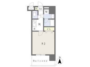 カレント茶屋が坂【602号室】の間取り