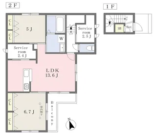 イル・ラシーヌⅢ【206号室】の間取り