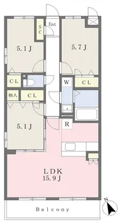モアプラス小倉南エントラーダ【205号室】の間取り