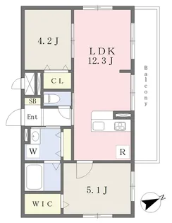 amuse恵美酒【306号室】の間取り