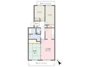 ティルオベロン【403号室】の間取り
