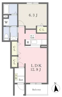 マンダリーナ【102号室】の間取り