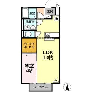 リビングタウン古川北壱番館 B棟【202号室】の間取り