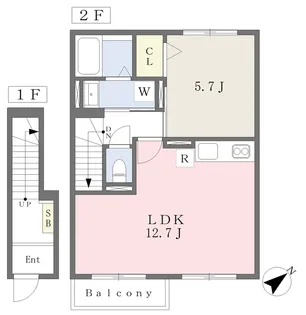 Albero【202号室】の間取り