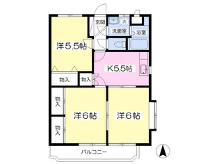 ユーミーハイピースⅡ【302号室】の間取り