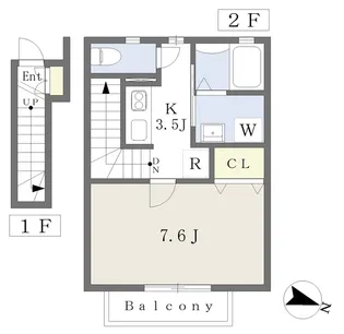ルミエールⅡ【202号室】の間取り