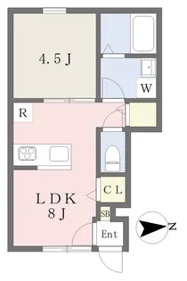 Luna Bianca HoumenⅡ【103号室】の間取り
