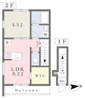 Luna Bianca HoumenⅡ【201号室】の間取り