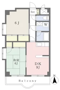 サンディッシュ久米【303号室】の間取り