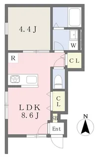 ボン・プレサージュ郡中【101号室】の間取り