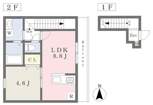 ボン・プレサージュ郡中【203号室】の間取り