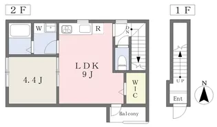 ボン・プレサージュ郡中【206号室】の間取り