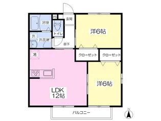 2LDKの間取り画像