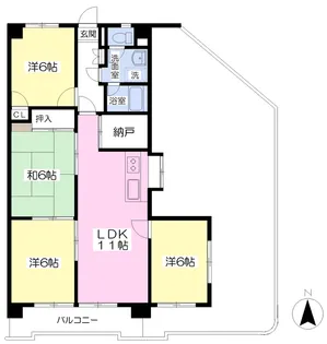 グリーンハイツ朝日ケ丘【603号室】の間取り
