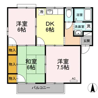 フレンドリーハイツ日野 B棟【201号室】の間取り