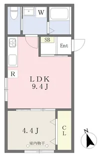 イエッタ三津浜【101号室】の間取り